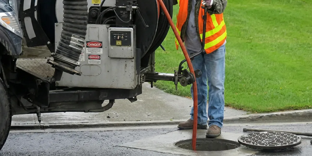 sewage clean up professionals using industrial equipment to remove contaminated wastewater in Philadelphia, PA
